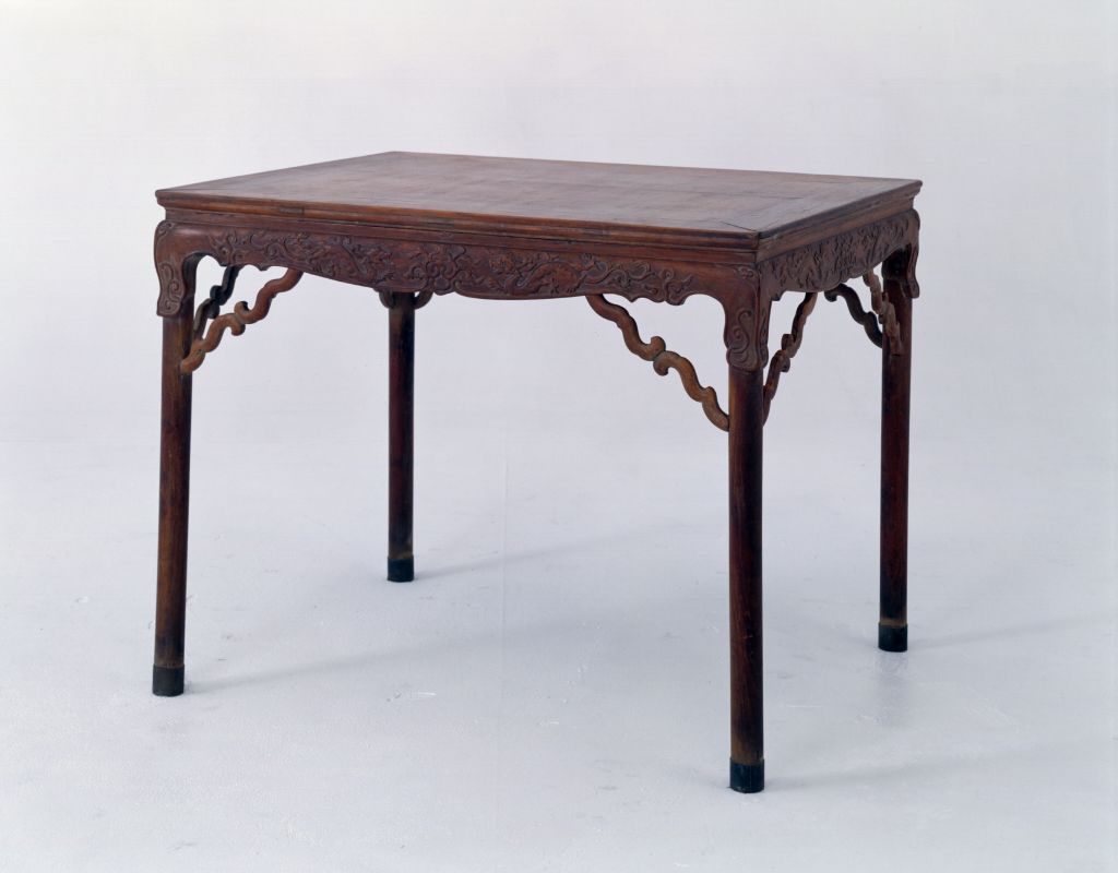 图片[1]-Yellow pear wood leg type rectangular table-China Archive